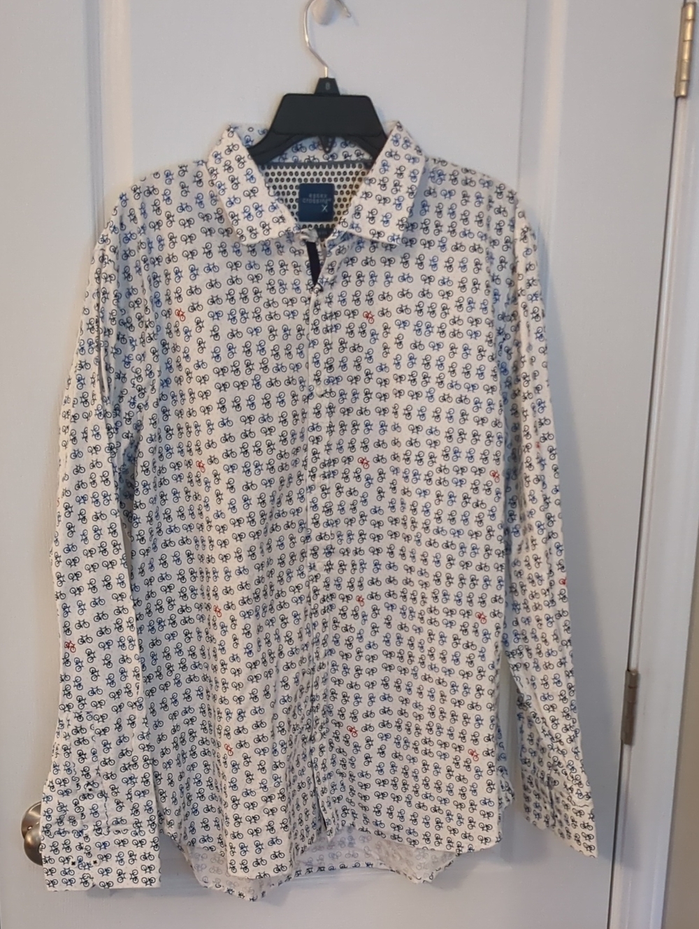 Men's Bicycle Print Button-Up Shirt
